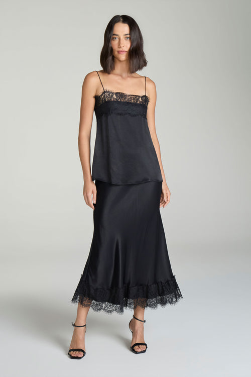 SAIA NEW MIDI BARRA RENDA - PRETO