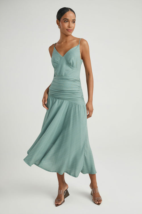 SAIA LONGA LINHO COM LUREX - LIMONE