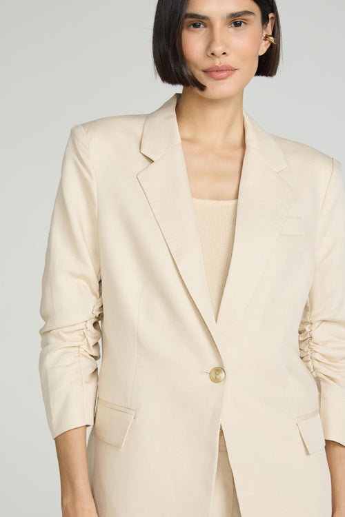 BLAZER 3/4 BOTÃO DOURADO - PALHA