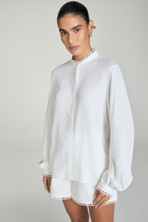 CAMISA DETALHE GUIPIR - BRANCO
