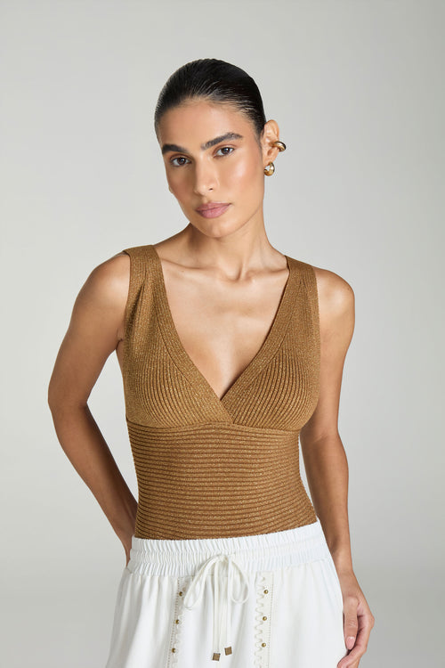 TOP TRICOT DECOTADO - TOFFEE