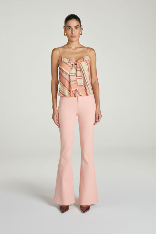 CALÇA FLARE SARJA COLOR - PEACH
