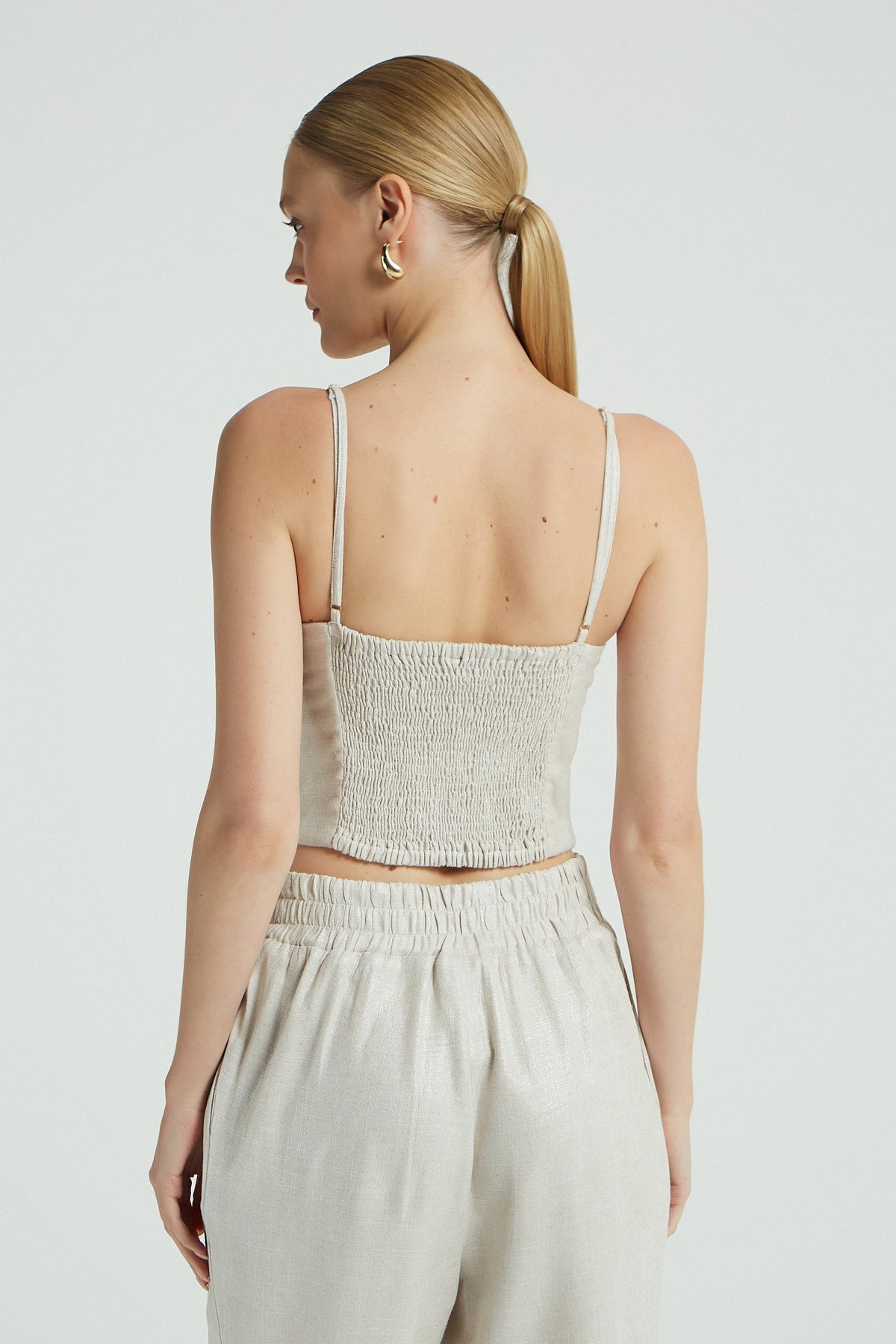 CROPPED LINHO C/ FOIL DET METAL - PRATA