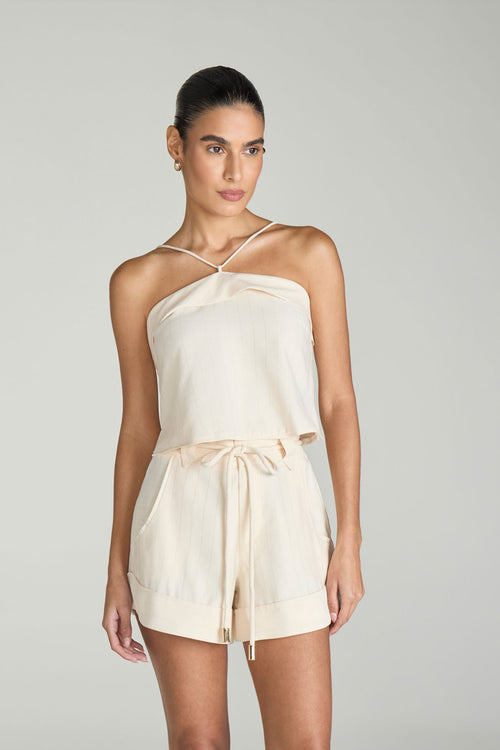 SHORT COM LUREX - AVEIA