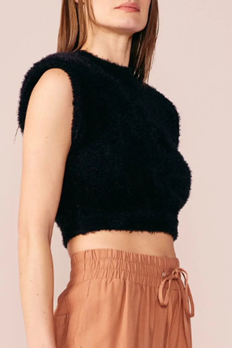 CROPPED COM OMBREIRAS COM PELO - PRETO